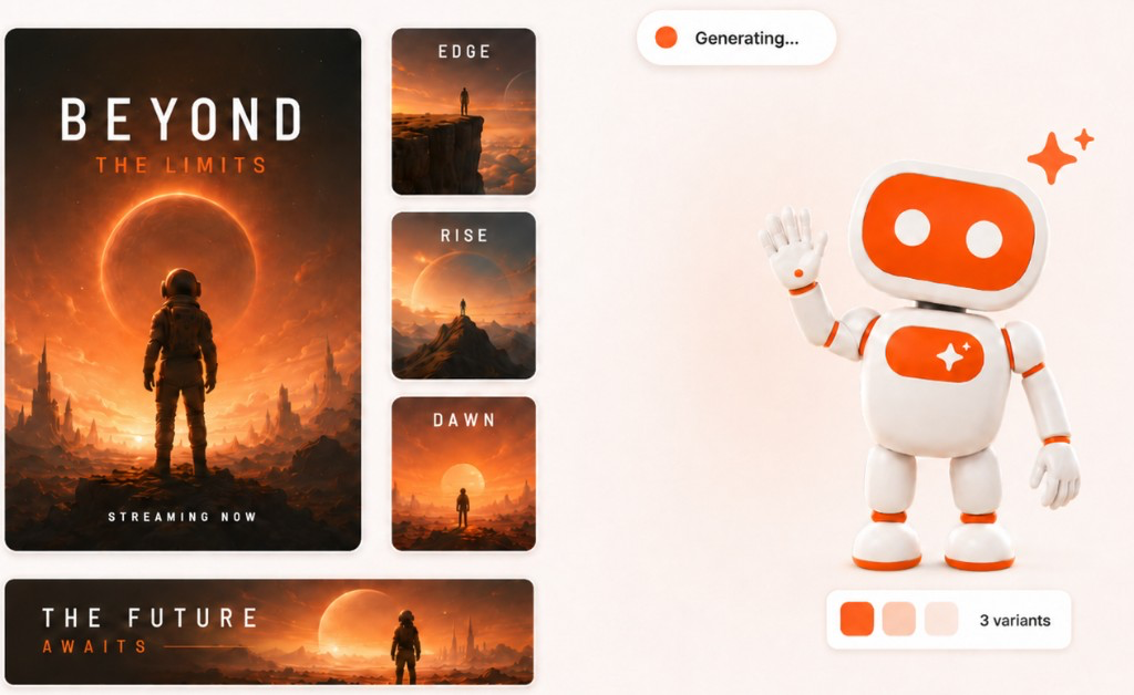 AI-generated posters, thumbnails, and banners with AI Studio Bot